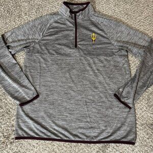 Arizona State Sun Devils ASU Pullover Shirt Top Mens M Grey 1/4 Zip Colosseum